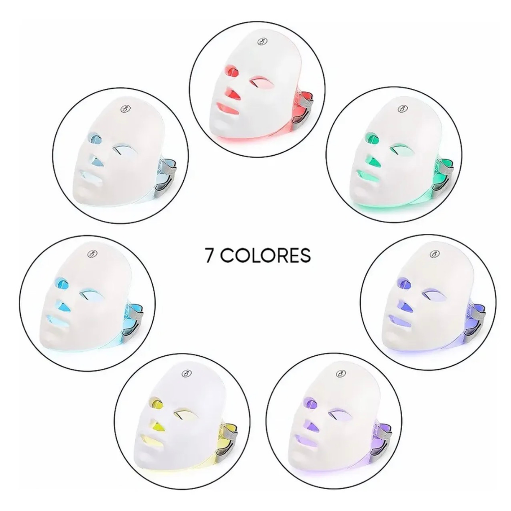 Máscara Facial LED 7 Colores Rejuvenecedora